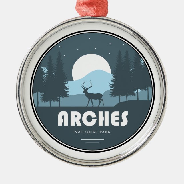Arches National Park Deer Metal Tree Decoration (Front)