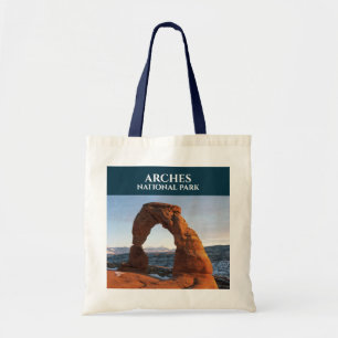 Arches National Park Delicate Arch, Park Map Tote Bag