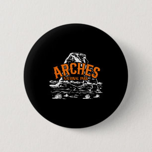 Arches national park delicate arch utah rugged 6 cm round badge