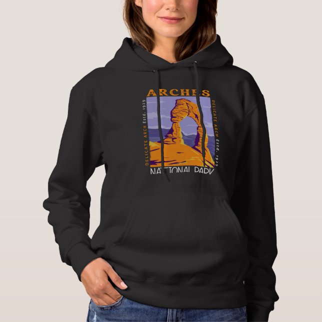 Arches National Park Delicate Arch Vintage  Hoodie (Front)