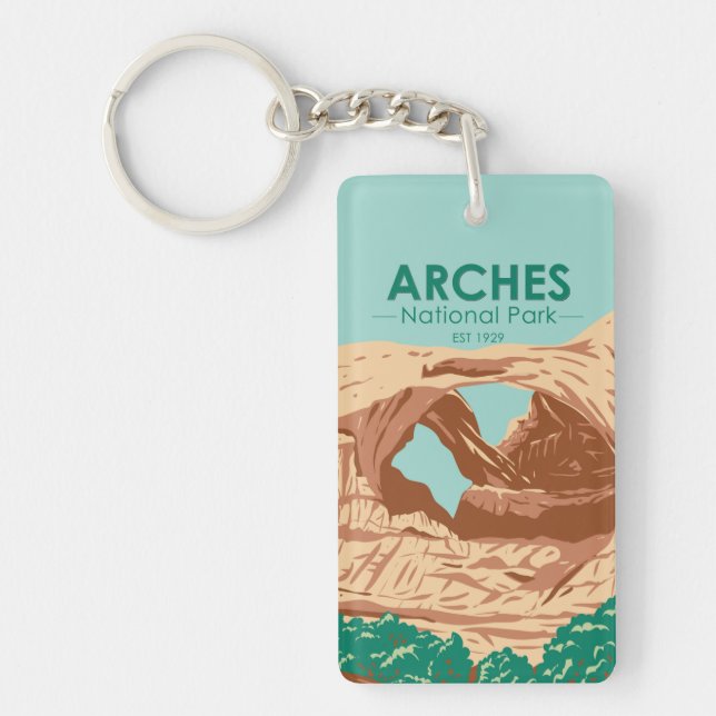 Arches National Park Double Arch Key Ring (Front)