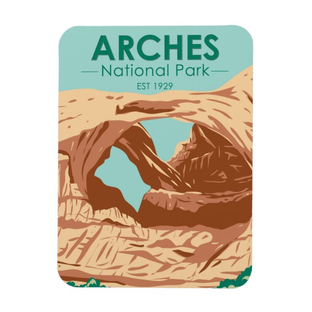 Arches National Park Double Arch Magnet (Vertical)