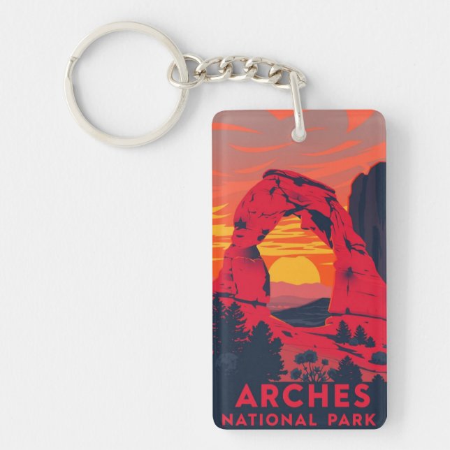 Arches National Park Hiking Adventure Gear Key Ring (Front)