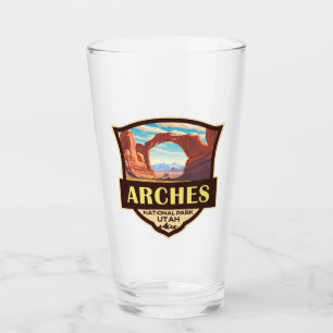Arches National Park Illustration Retro Glass