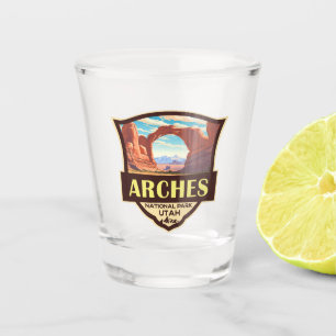 Arches National Park Illustration Retro Shot Glass