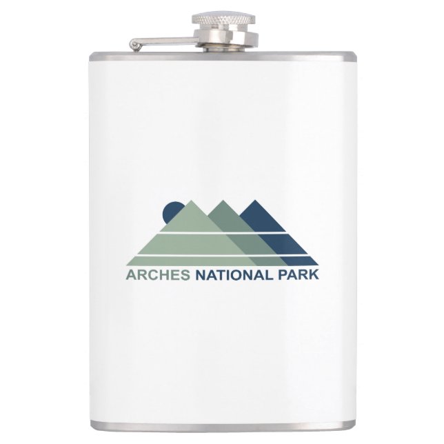 Arches National Park Mountain Sun Hip Flask (Front)