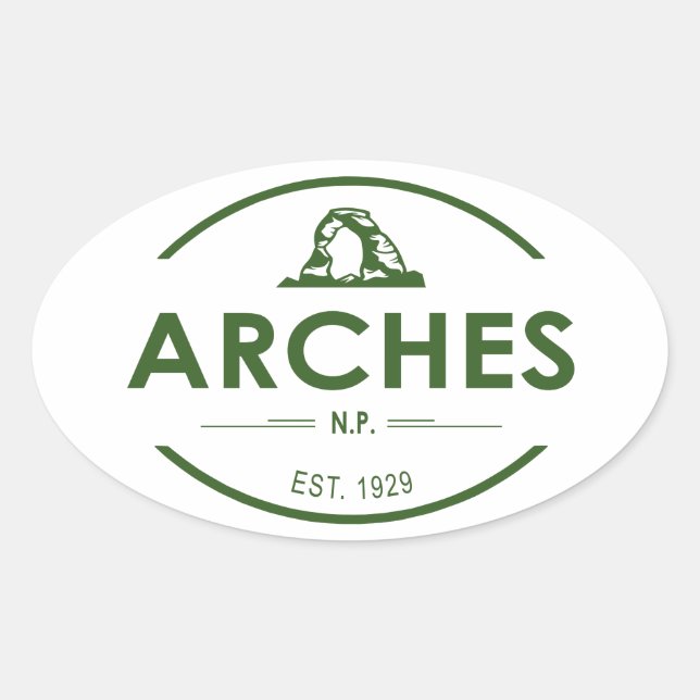 Arches National Park Oval Sticker (Front)