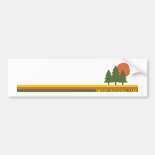 Arches National Park Pine Trees Sun Bumper Sticker