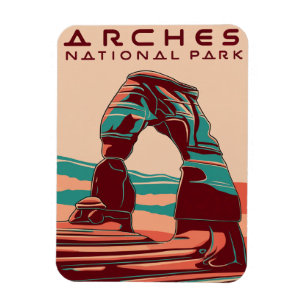 Arches National Park Retro Abstract Magnet