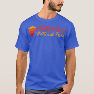 Arches National Park Retro Arrowhead Wordmark Red T-Shirt