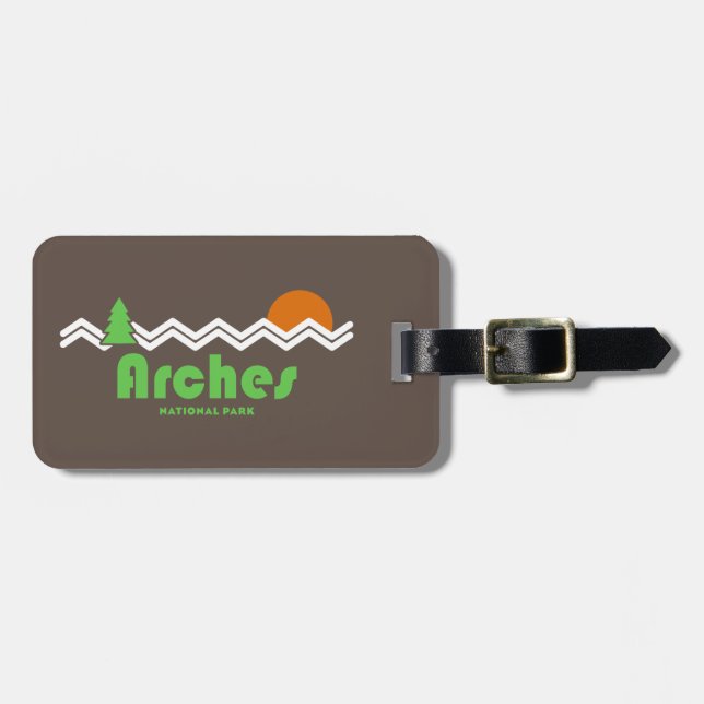 Arches National Park Retro Luggage Tag (Front Horizontal)