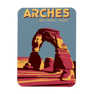 Arches National Park Retro Travel Art Magnet