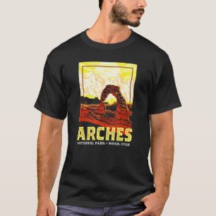 Arches National Park Retro Wpa Style Vintage Graph T-Shirt