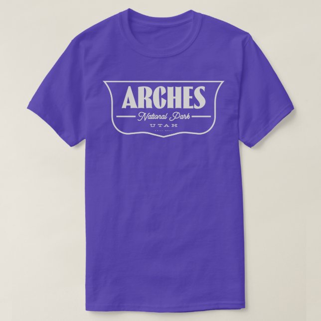 Arches National Park Shield Tan T-Shirt (Design Front)