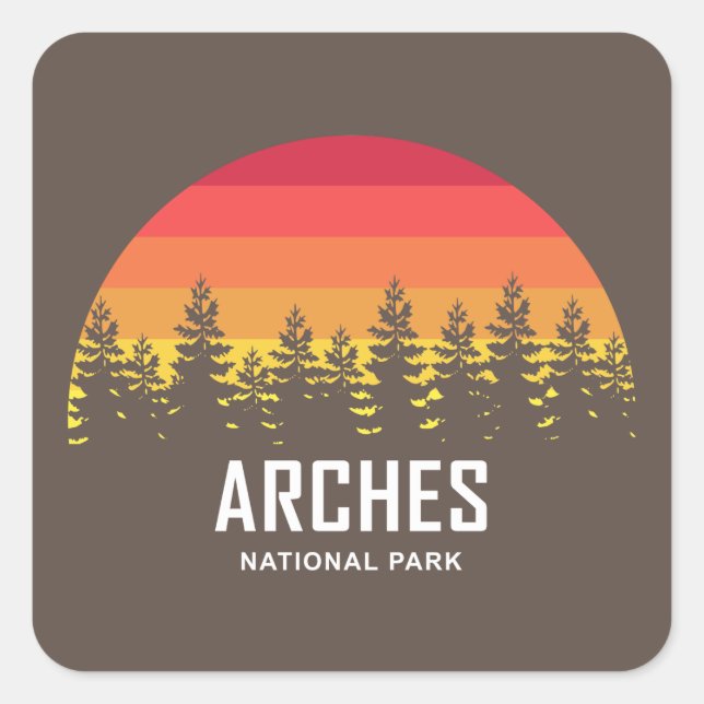 Arches National Park Square Sticker (Front)