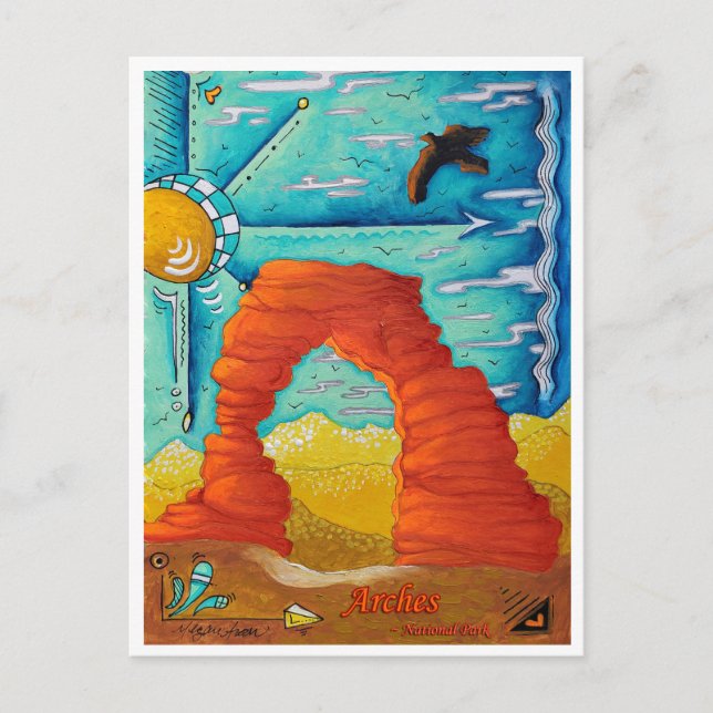 Arches National Park Travel Art Postcard (Front)