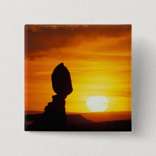 Arches National Park, UT Balance Rock at 15 Cm Square Badge