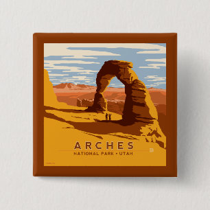 Arches National Park   Utah 15 Cm Square Badge