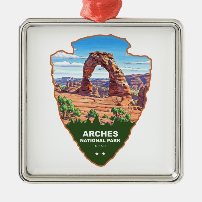 Arches National Park Utah Arrowhead Metal Tree Decoration (Front)