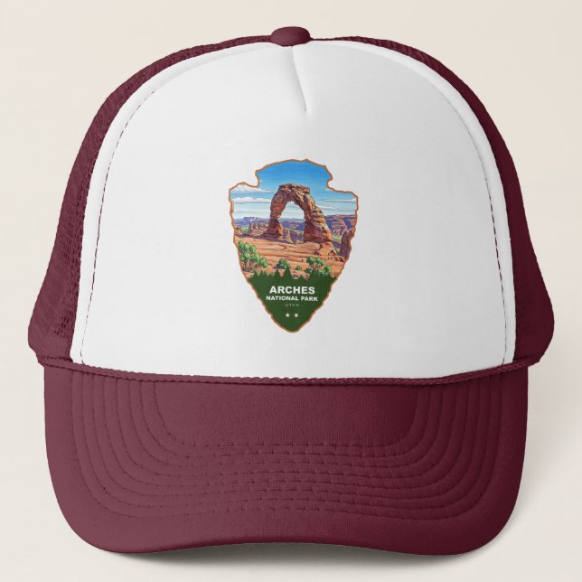 Arches National Park Utah Arrowhead Trucker Hat (Front)