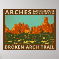 Arches National Park Utah Broken Arch Trail Retro 
