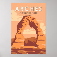 Arches National Park Utah Delicate Arch Art Retro 