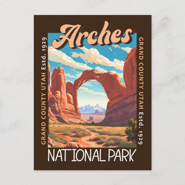 Arches National Park Utah Distressed Postcard (Front)