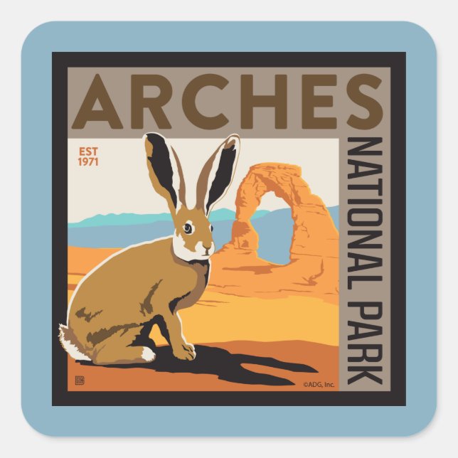 Arches National Park, Utah | Jackrabbit Square Sticker (Front)