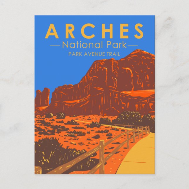 Arches National Park Utah Park Avenue Trail Postcard (Front)