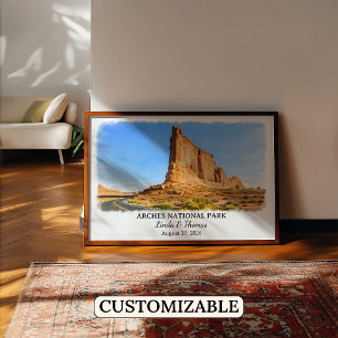 Arches National Park Utah Poster, Watercolor Poster