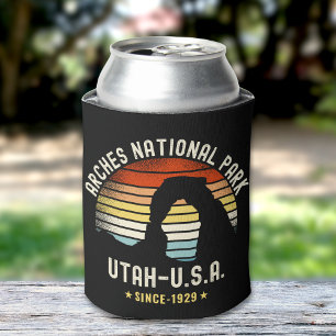 Arches National Park Utah Vintage Sunset Can Cooler