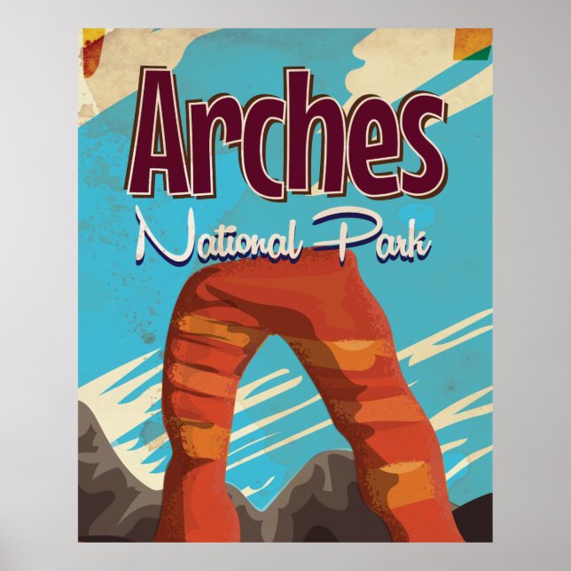 Arches National Park Vintage vacation Poster (Front)