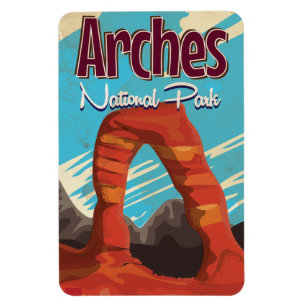 Arches National Park Vintage vacation Poster Magnet