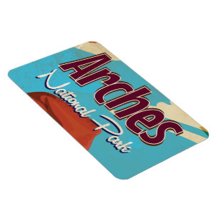 Arches National Park Vintage vacation Poster Magnet