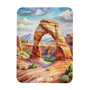 Arches National Park Watercolor Painting Magnet