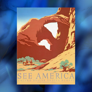 Arches Nat'l Park Vintage Poster, See America, DIY Postcard