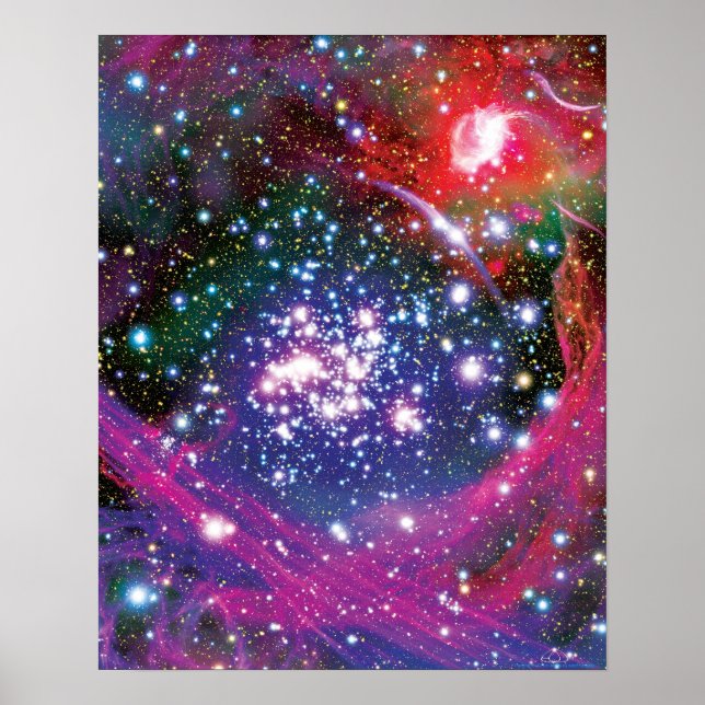 Arches Star Cluster Colourful Artist Impression Poster (Front)