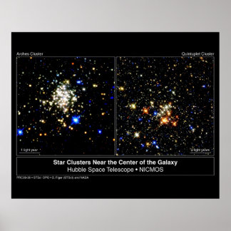 Arches Star Cluster & Quintuplet Star Cluster Poster