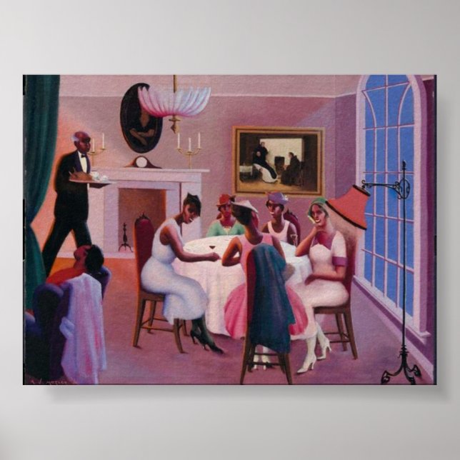 Archibald Motley -Cocktails 1926 Art Deco Painting Poster (Front)