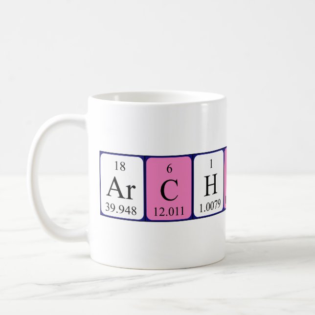 Archibald periodic table name mug (Left)