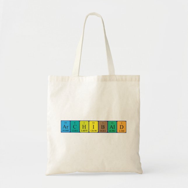 Archibald periodic table name tote bag (Front)