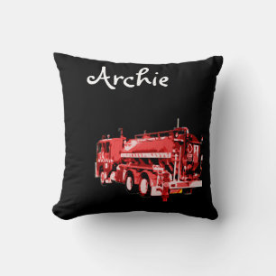 Archie Name With Red Fire Truck,  Cushion
