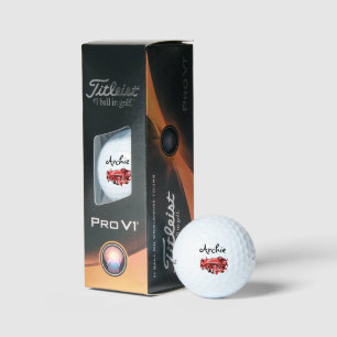 Archie Name With Red Fire Truck,   Golf Balls