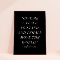 Archimedes Inspirational Quote Art Print  Poster