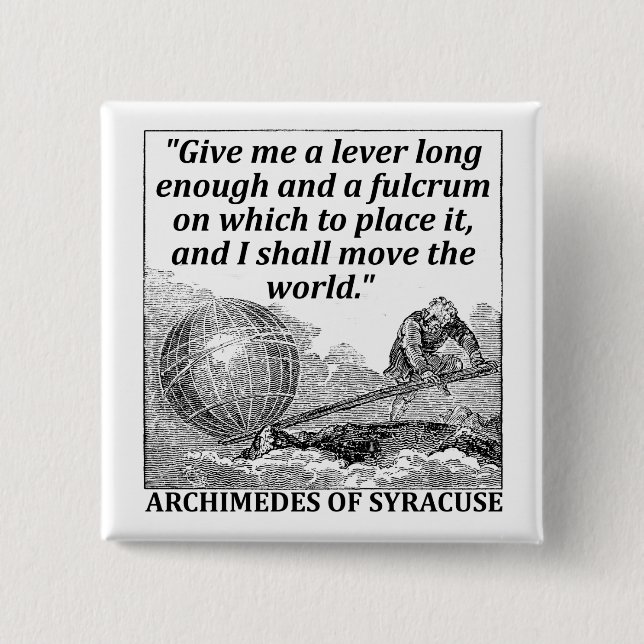 Archimedes Lever 15 Cm Square Badge (Front)