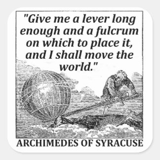 Archimedes Lever Square Sticker