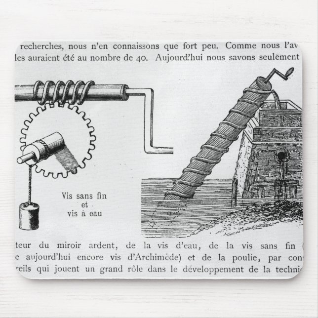Archimedes screw mouse mat (Front)