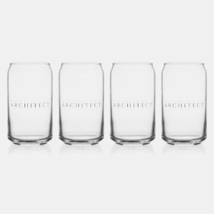 ARCHITECT 16 oz Drink Glasses Set (4) / Black
