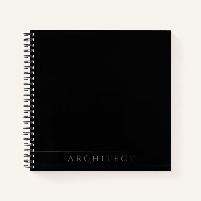ARCHITECT 8.5" Square Black Spiral Notebook  (Front)