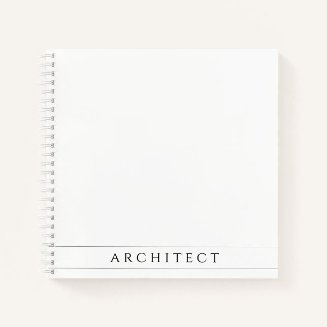 ARCHITECT 8.5" Square Spiral Notebook / Black (Front)